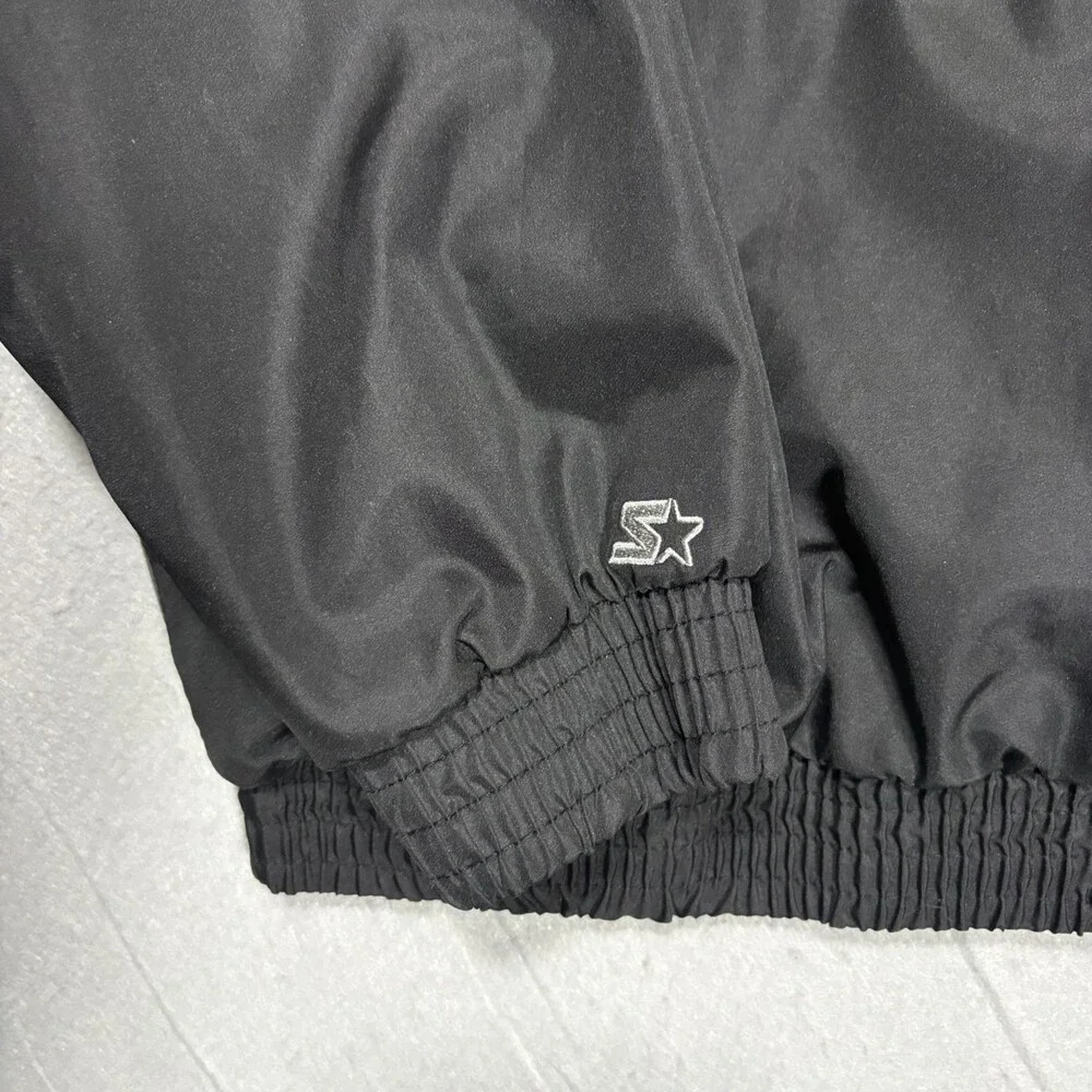 Starter Windbreaker Jacket Men's 2XL Black Full Zip Track Y2K